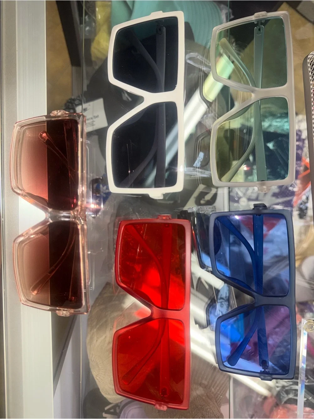 Assorted Oversized Rectangle Sunglasses - Multiple Colors